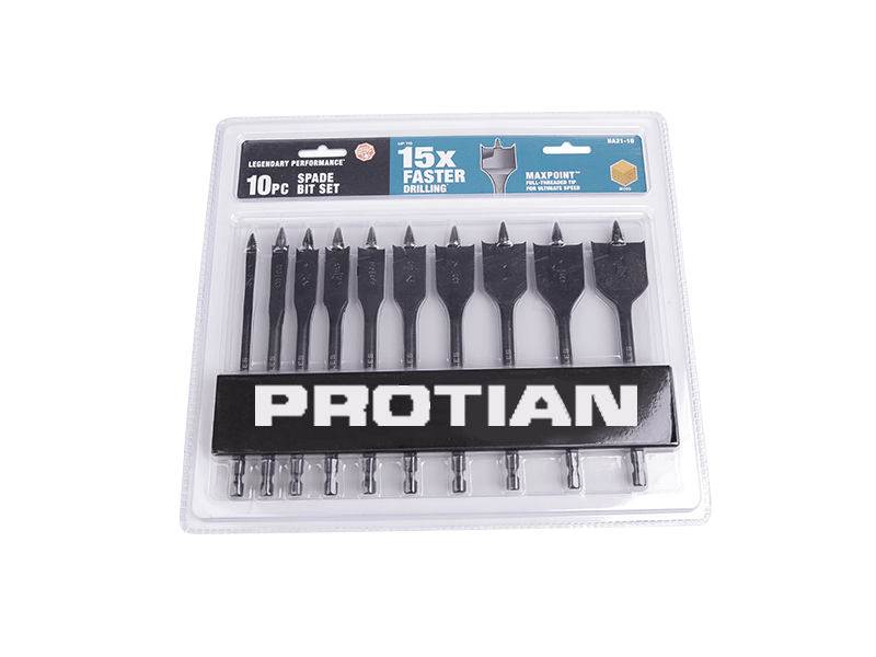 Hexagonal shank three-point paddle bit set